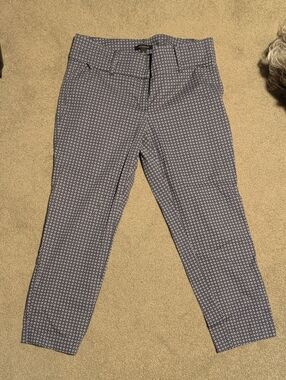 Ann Taylor Blue Geometric Print Pants